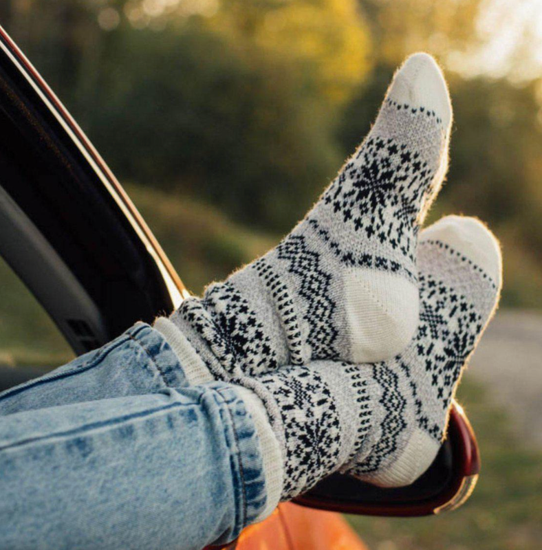 Merino Blend Nordic Wool Socks - Asenka Creme