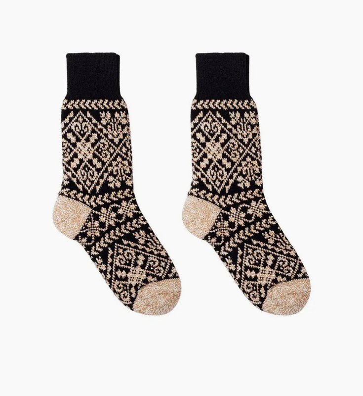 Merino Blend Nordic Wool Socks - Zelta Black