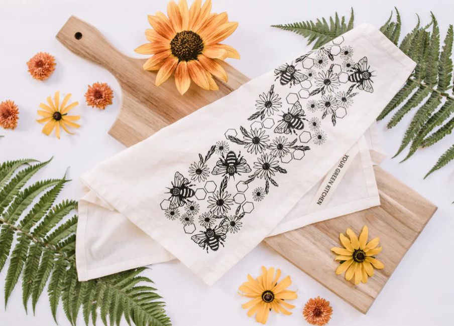 Honeybee Organic Cotton Tea Towel