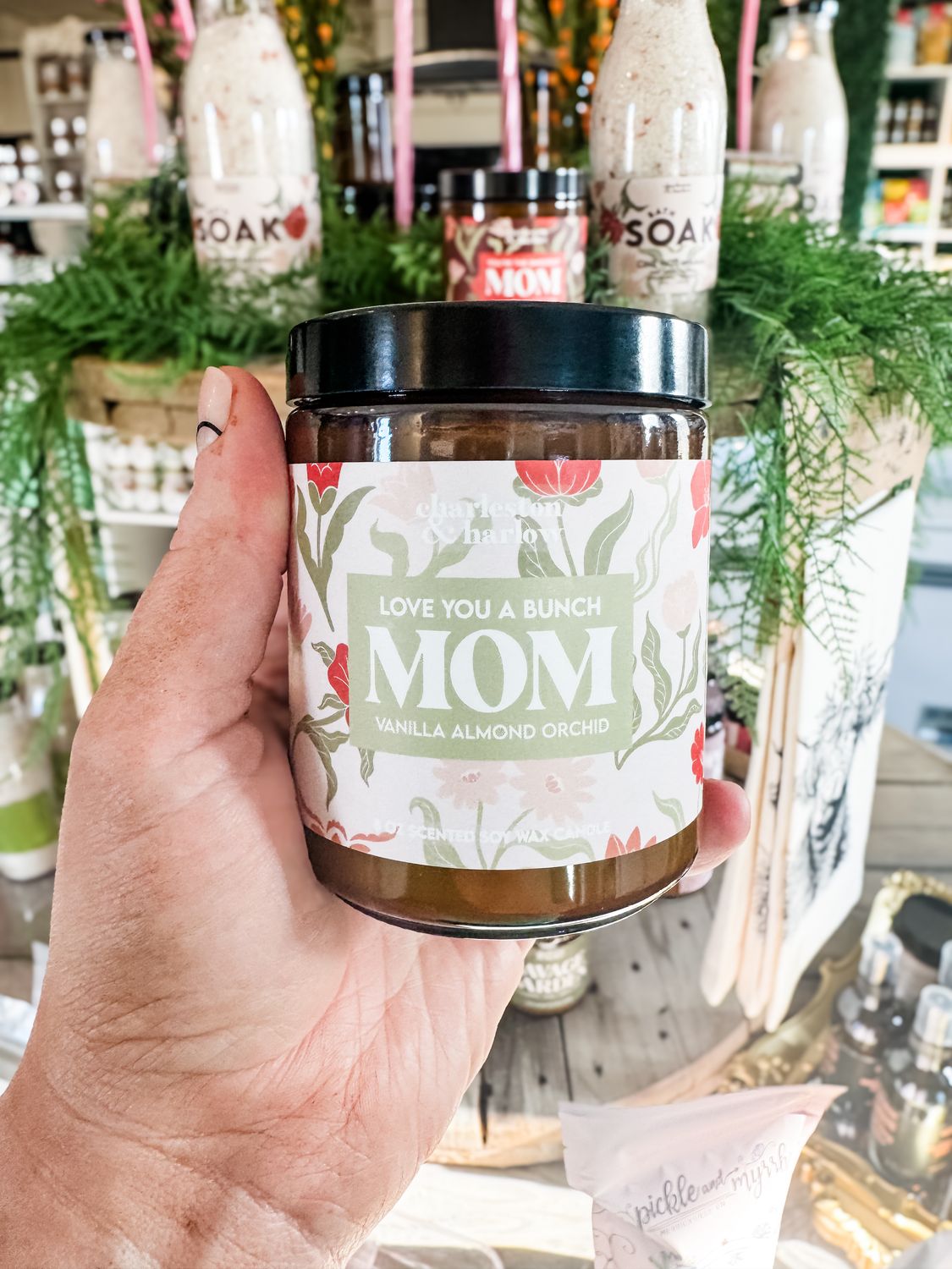 Mothers Day Vanilla Almond + Orchid (8oz soy candle)