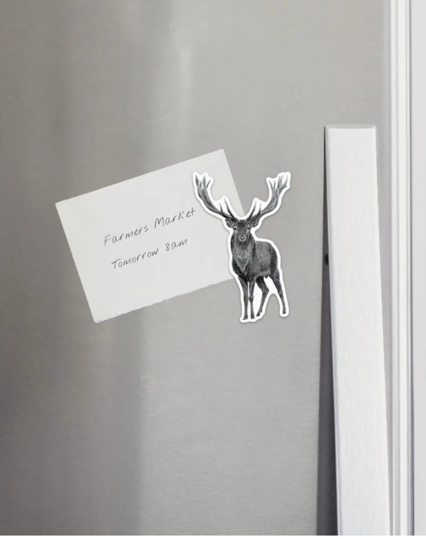 Hand-Drawn Elk Magnet