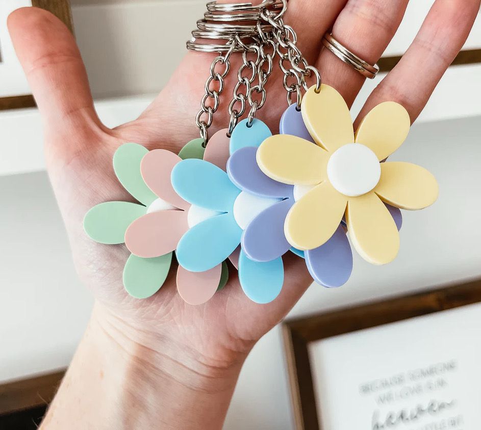 Daisy Acrylic Keychain