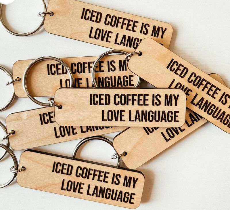 Iced Coffee is my love language keychain