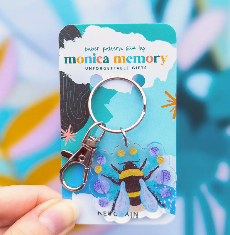 Bumblebee Floral Keychain