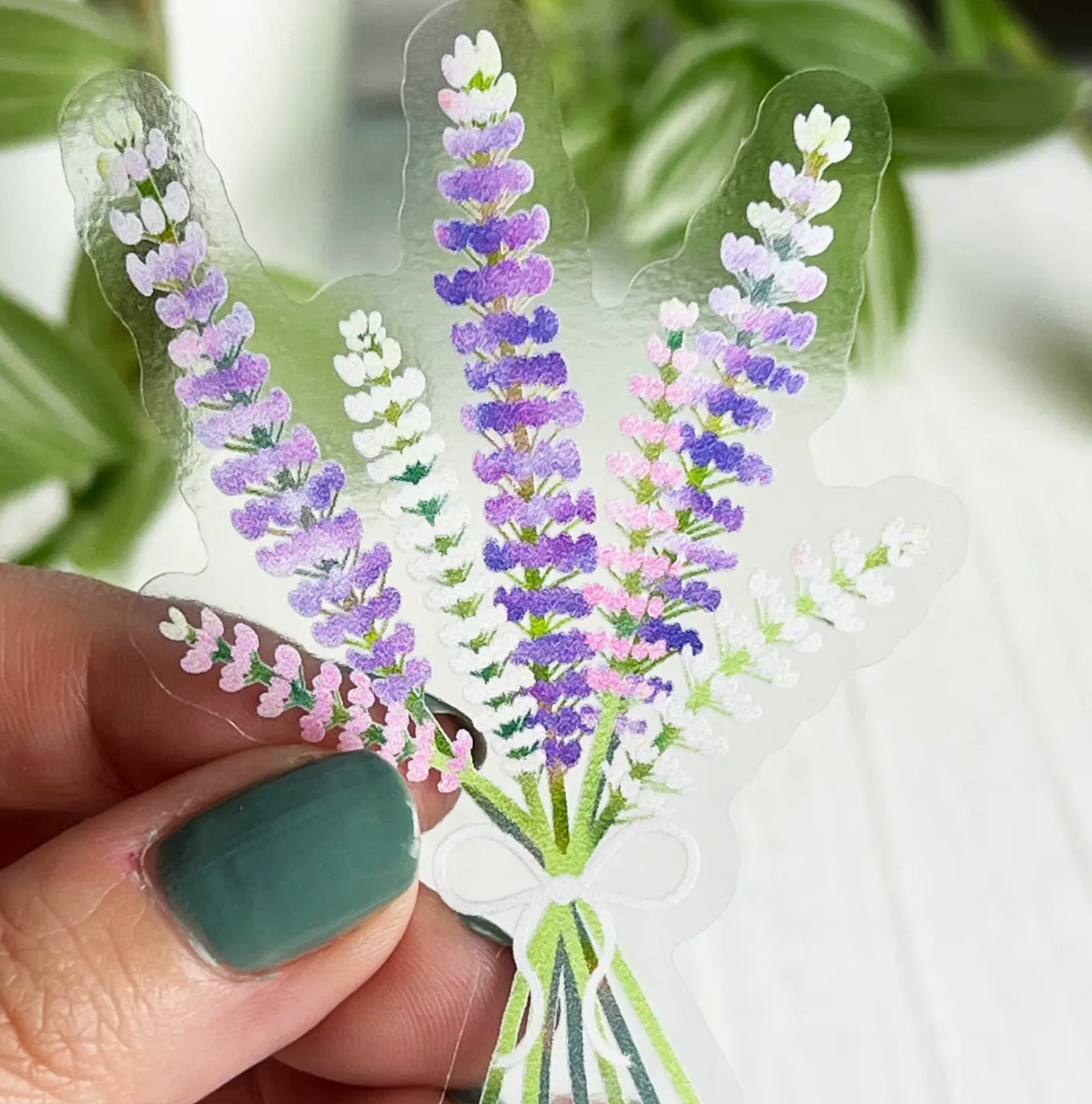 Clear Lupines Wildflower Bouquet Sticker 3x2.2 Inch