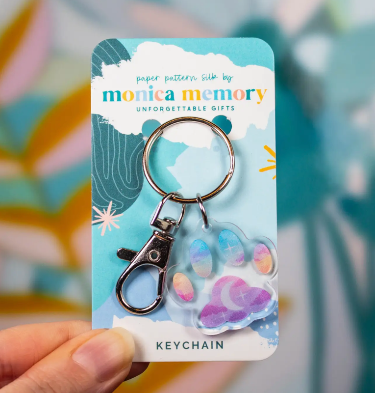 Cloudy Sky Cat Paw Keychain