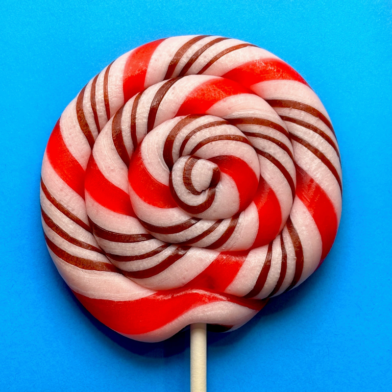 Cherry Cola Handmade Whirl Lollipop