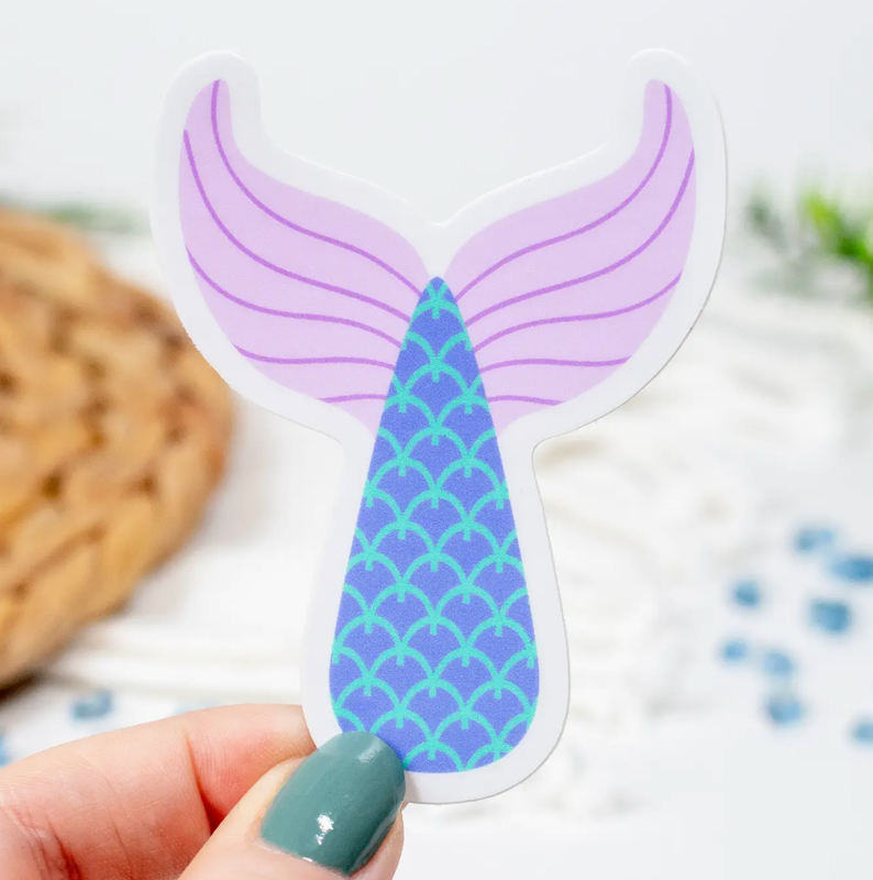 Pink Mermaid Tail Vinyl Sticker 2.25x3 inch