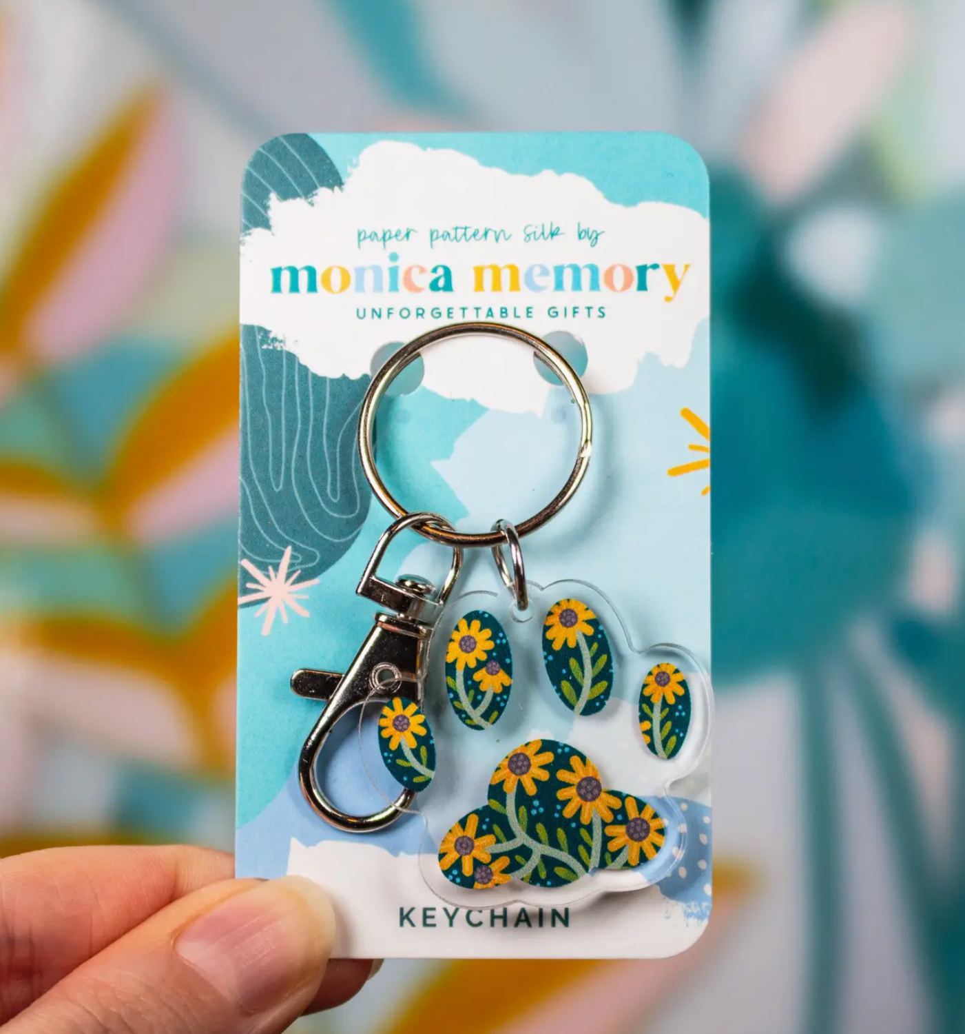 Sunflower Cat Paw Keychain