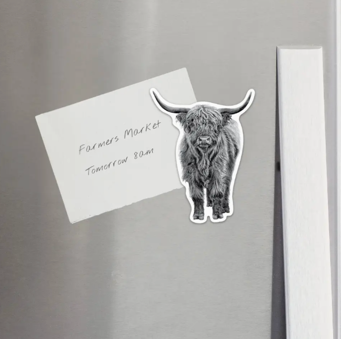Hand-drawn Highland Cow Magnet