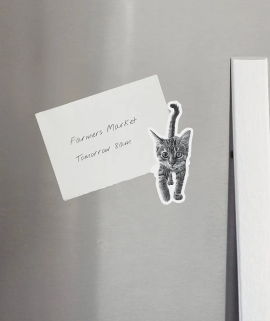 Hand-drawn Kitten Magnet
