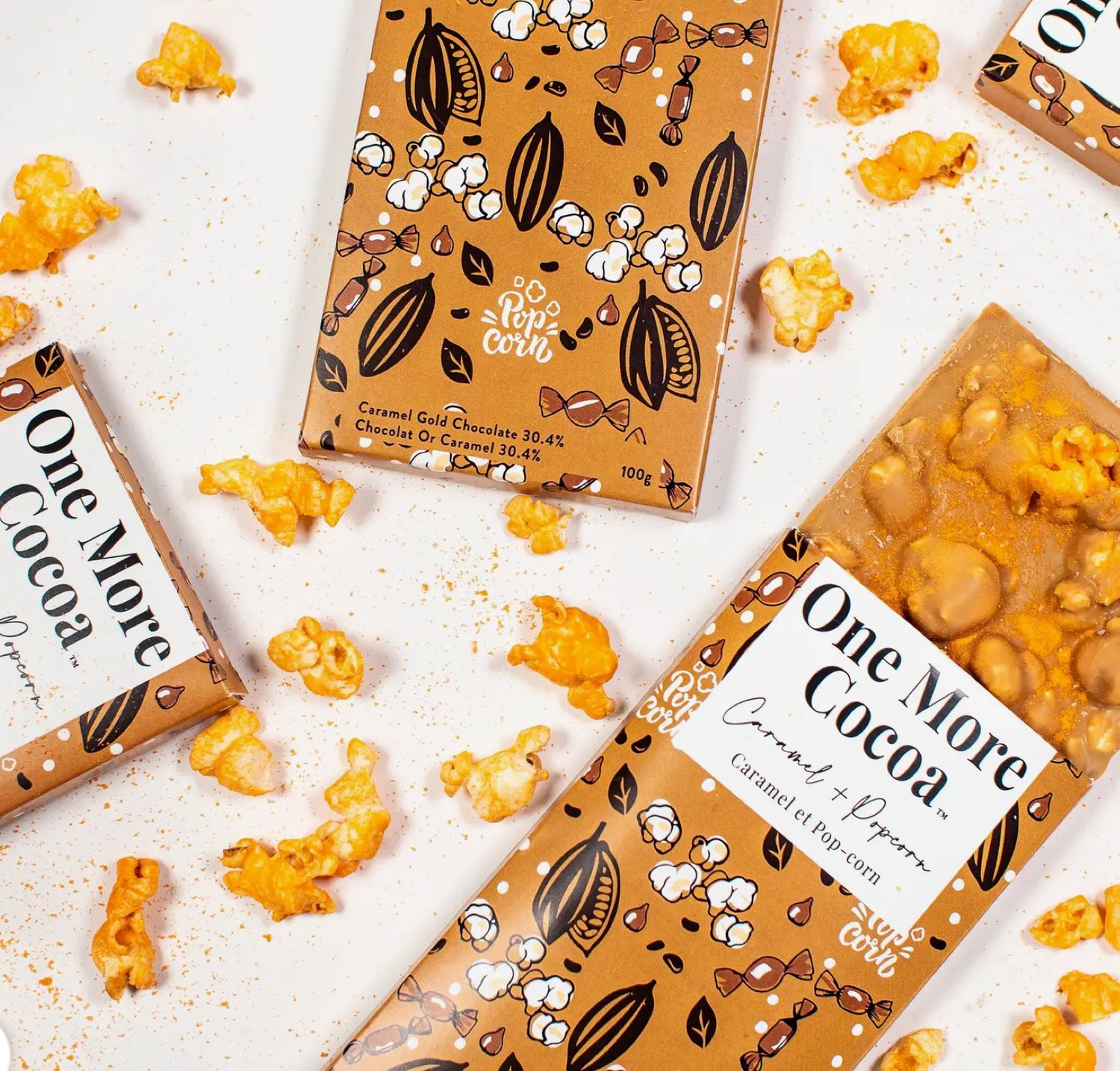 Caramel and Popcorn Milk Chocolate Bar (100g)