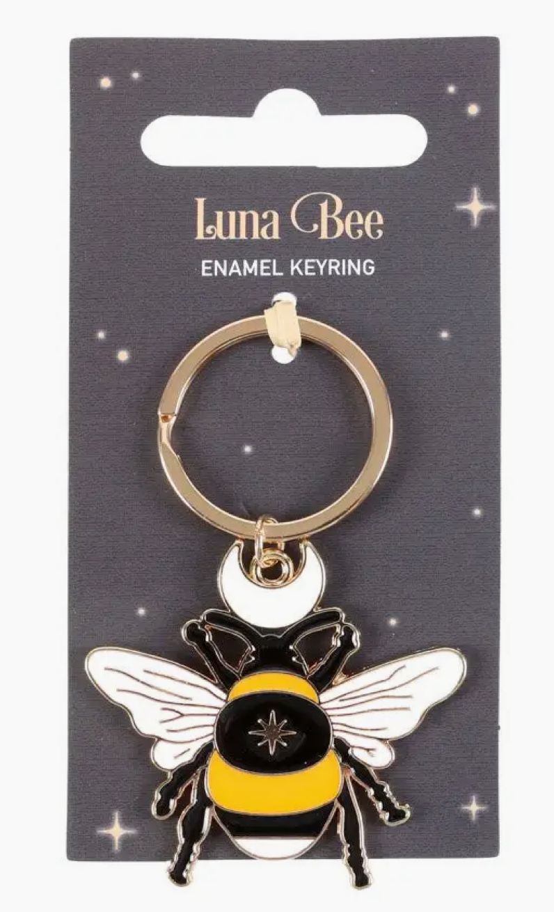 Forest Bee Enamel Keyring