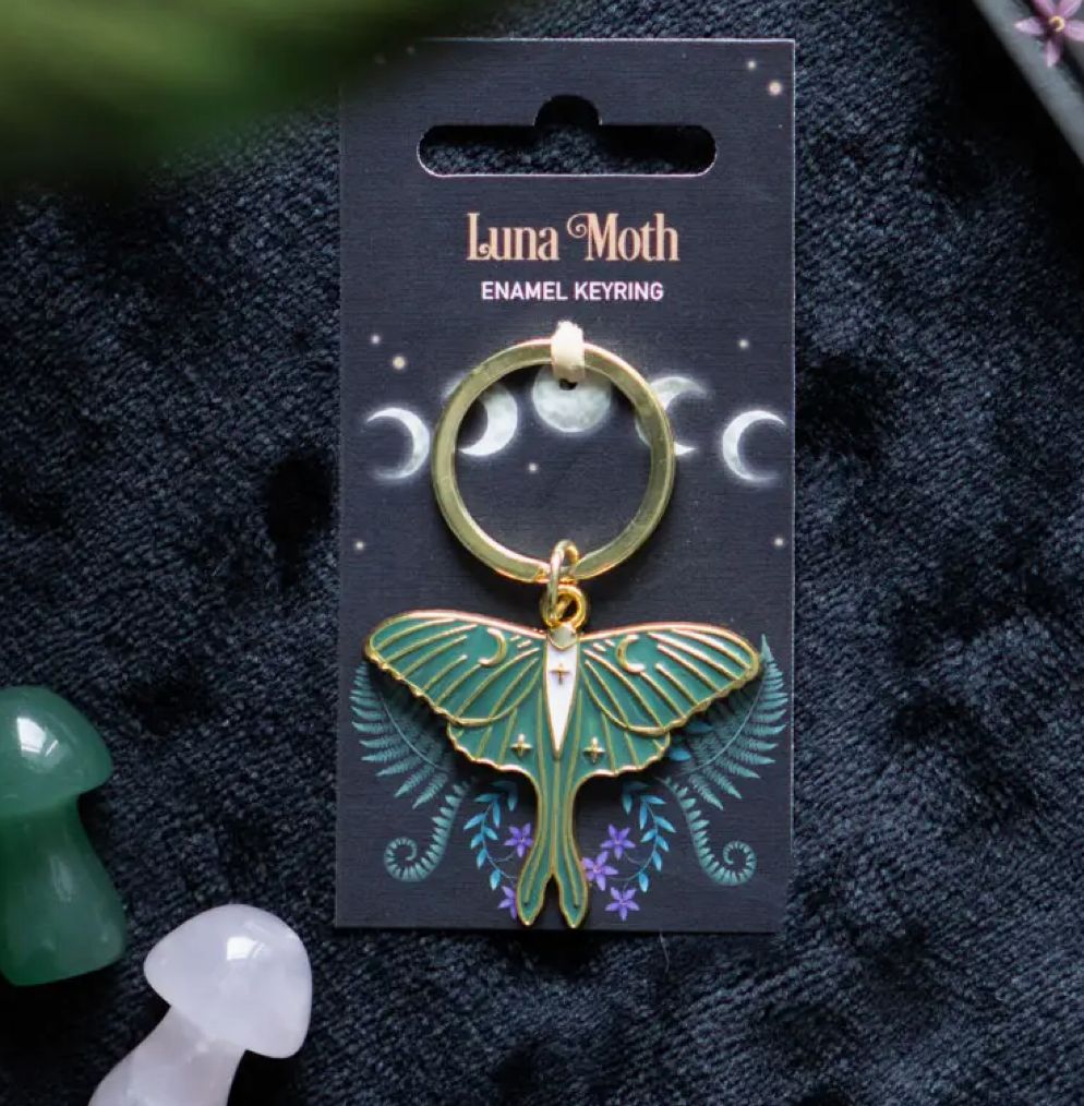 Luna Moth Keyring