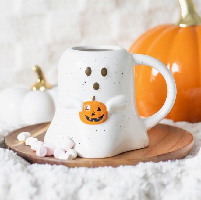 Ghost and Pumpkin Halloween Mug