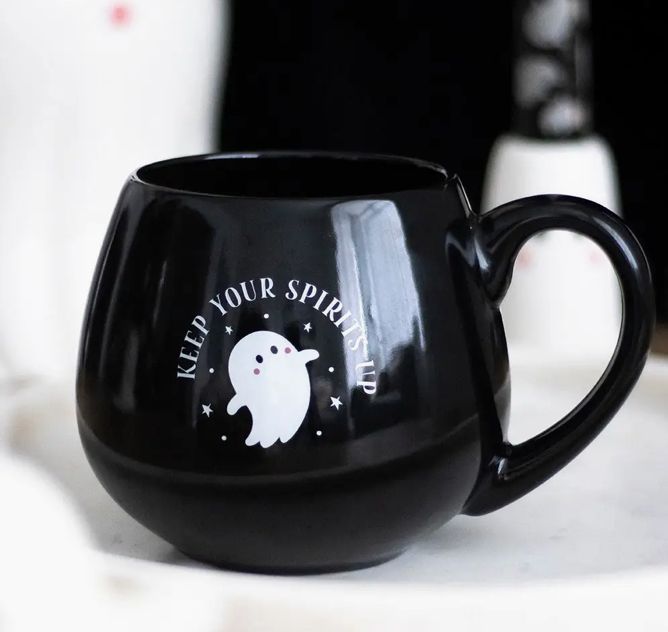 Keep Your Spirits Up Rounded Halloween Ghost Mug