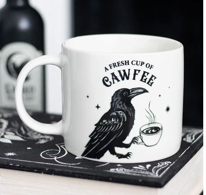 Fresh Cup of Cawfee Gothic Raven Mug