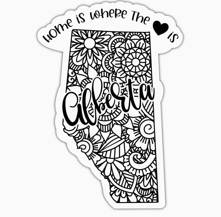Home Is Where The Heart Is - Alberta (Vinyl Sticker)