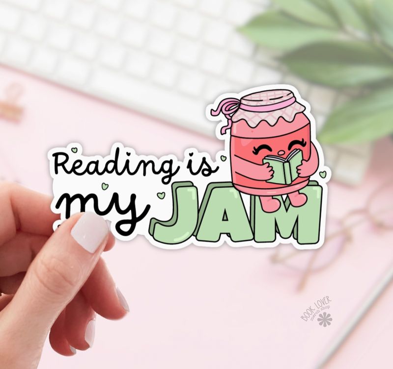 Reading is my Jam Vinyl Sticker