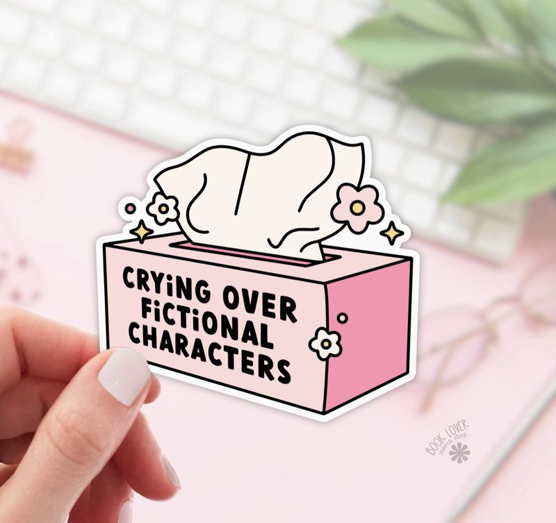 Crying Over Fictional Characters Vinyl Sticker