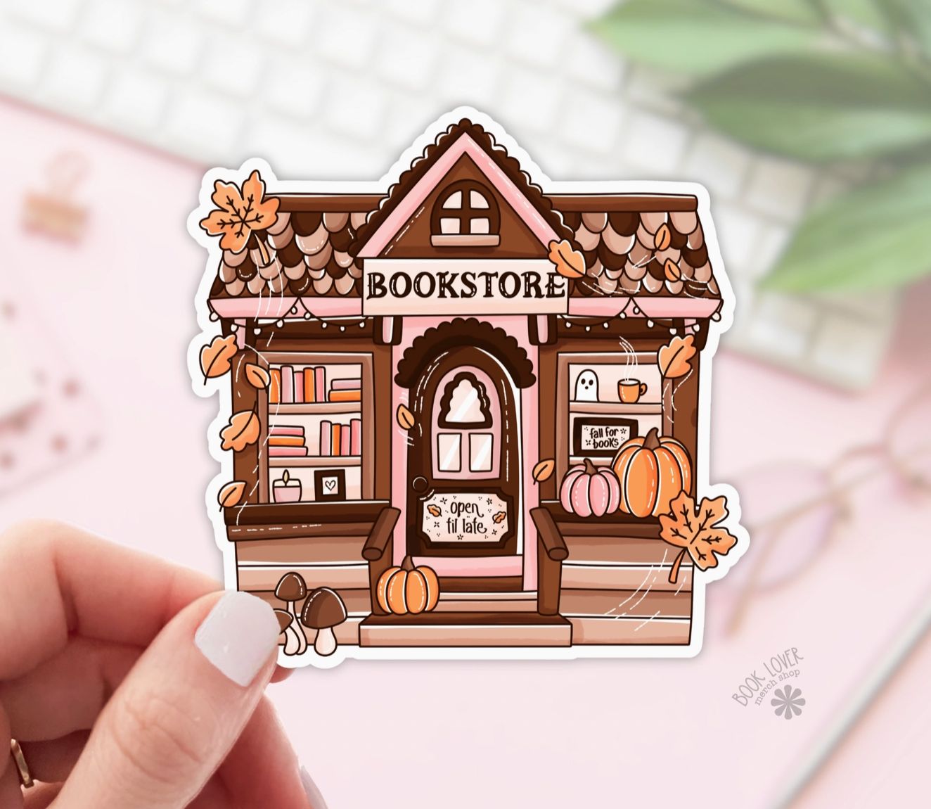 Autumn Bookstore Vinyl Sticker