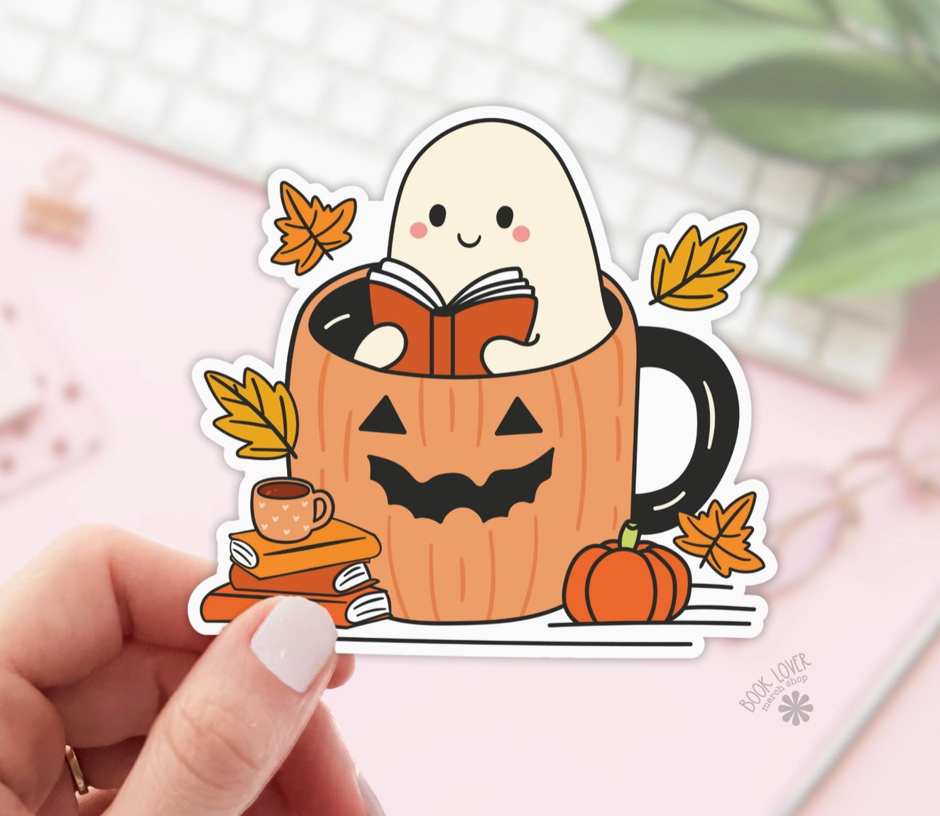 Ghost in Cup Vinyl Sticker