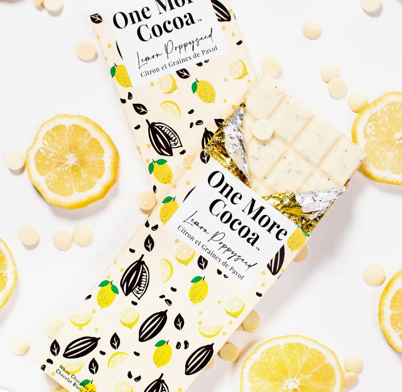 Lemon Poppyseed White Chocolate Bar (100g)