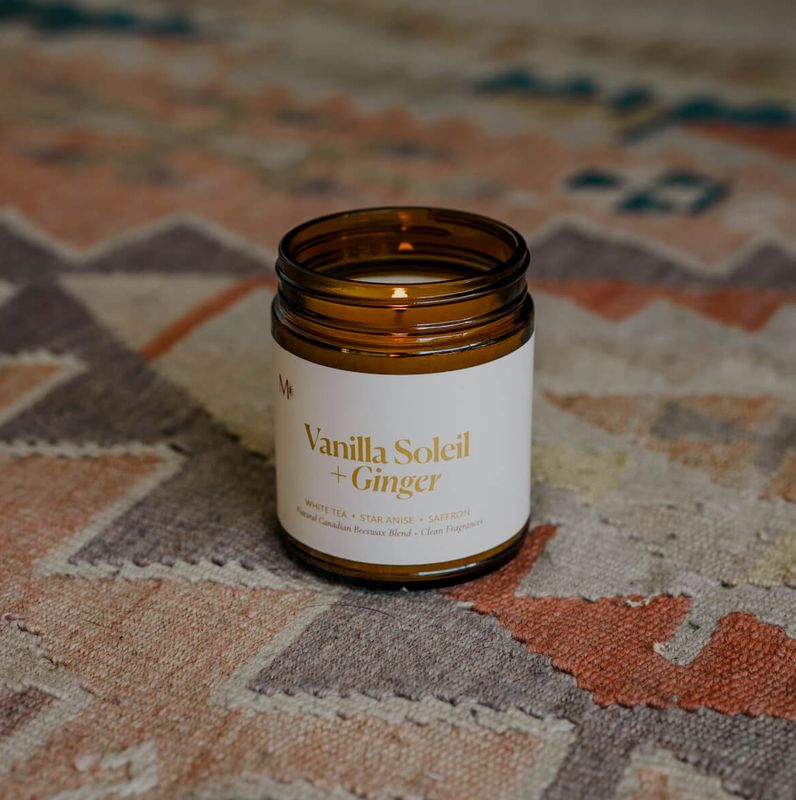 Vanilla Soleil + Ginger 9oz beeswax candle
