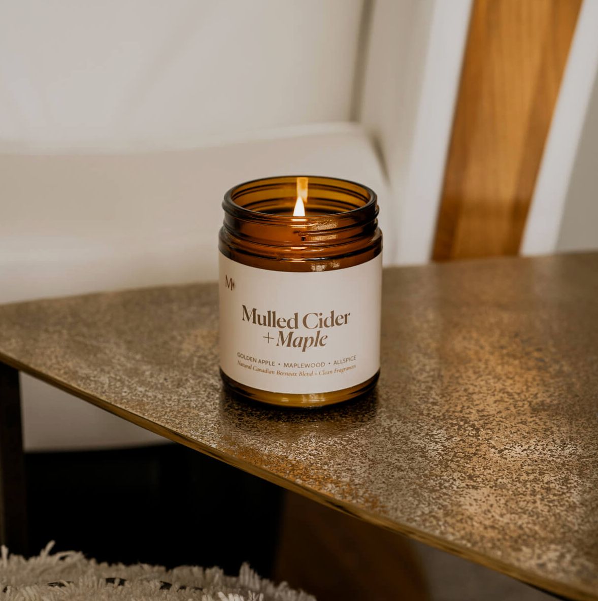 Mulled Cider &amp; Maple 9 oz beeswax candle