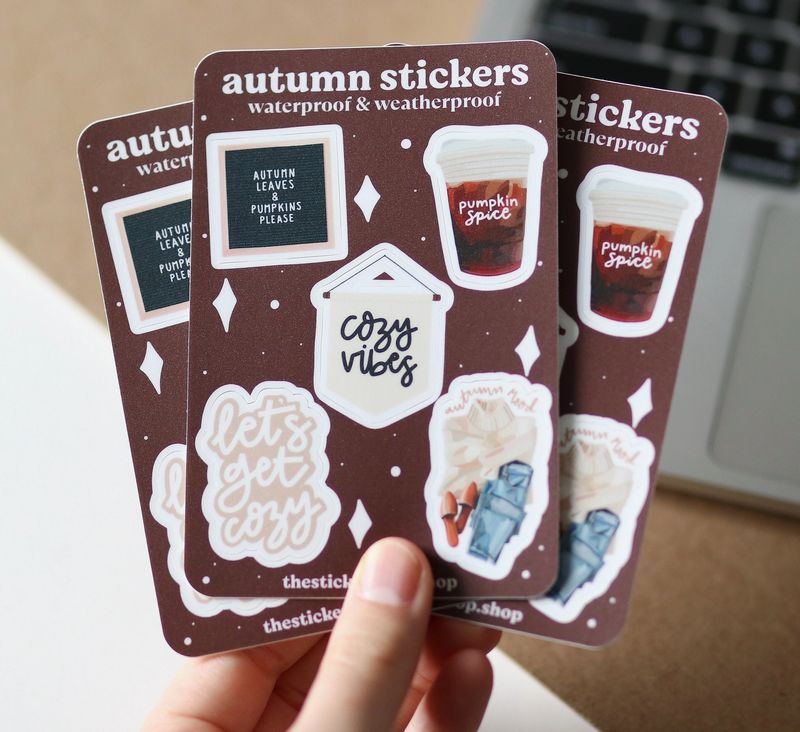 Trendy Autumn Waterproof Sticker Sheet (Waterproof)