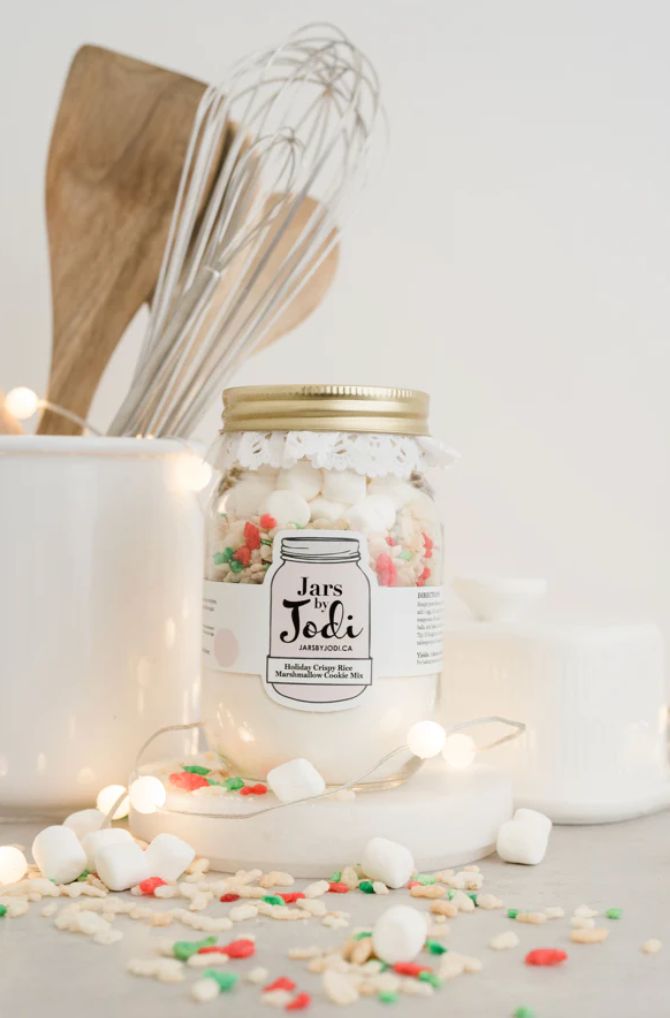 Jars by Jodi Holiday Crisp Rice Marshmallow Cookie Mix Jar
