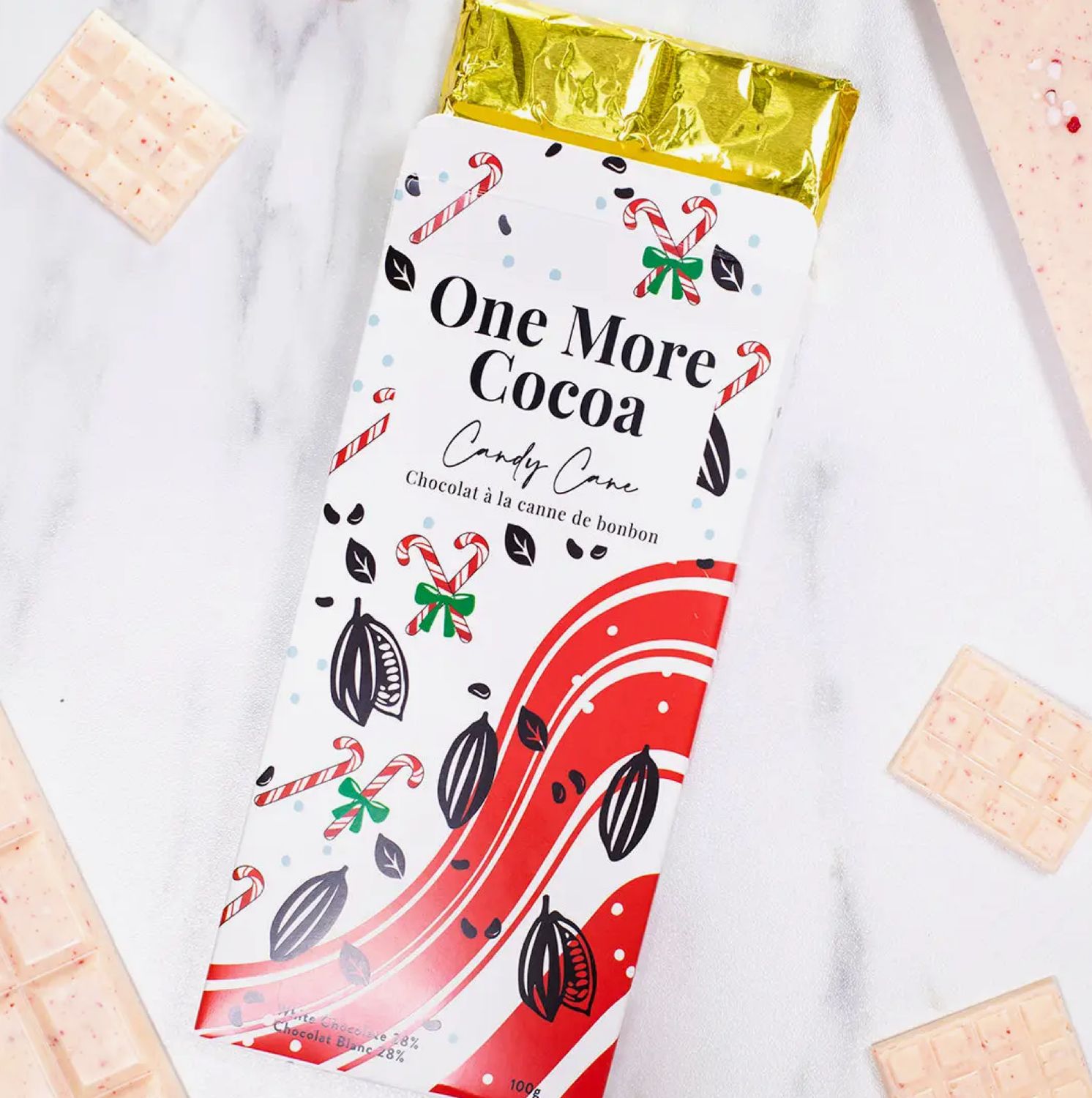 Candy Cane White Chocolate Bar (100g)