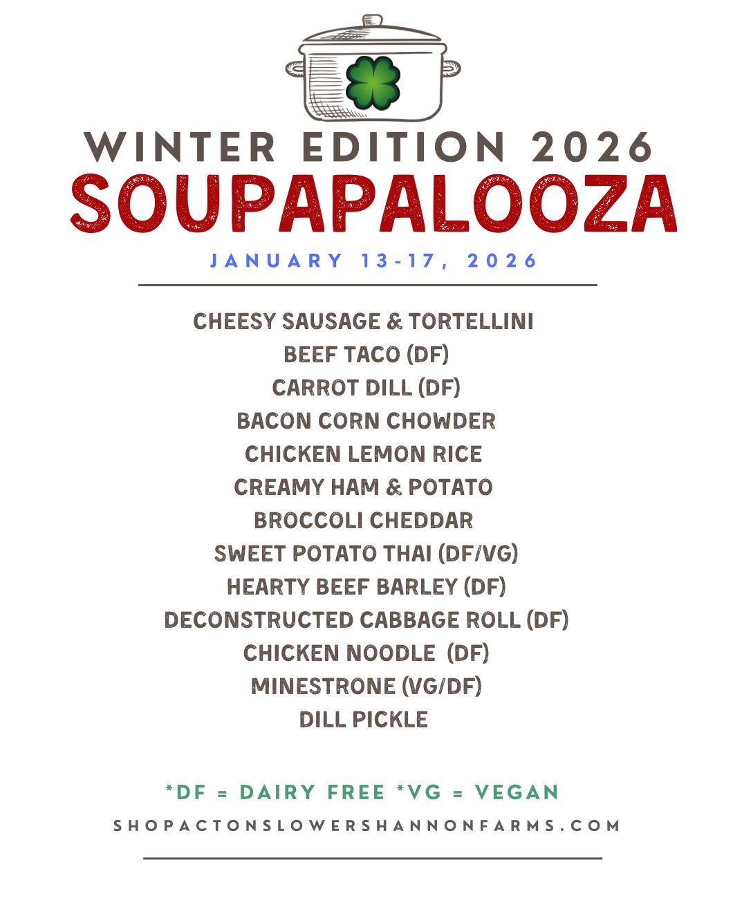 SOUPAPALOOZA (Bulk Soup Buying Event - see available list)