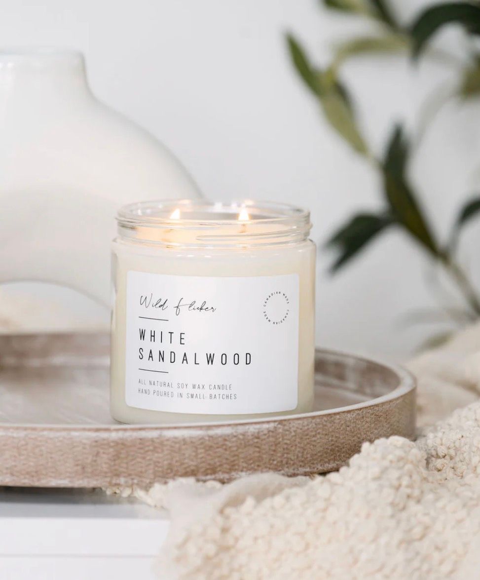 White Sandalwood 8oz soy candle