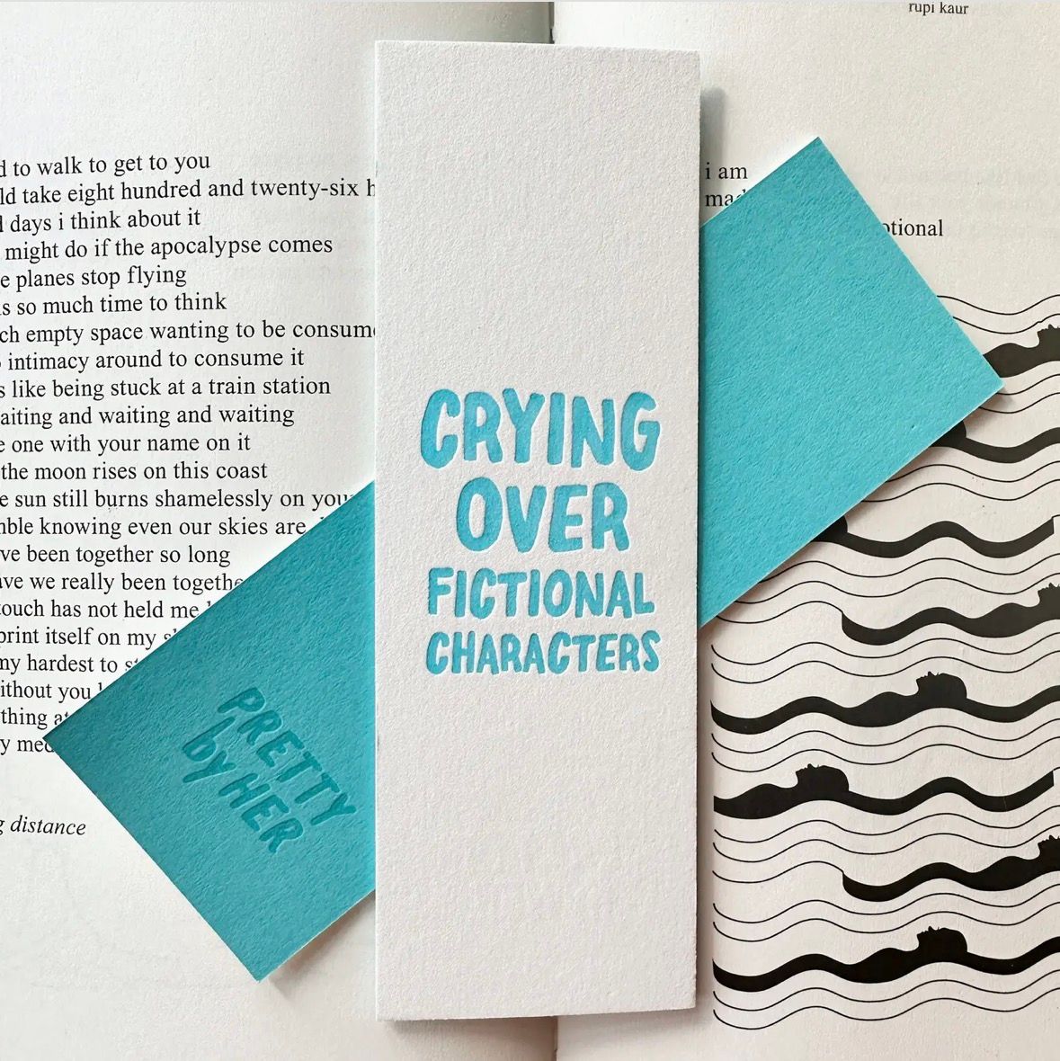 Crying Over Fictional Characters Letterpress Bookmark