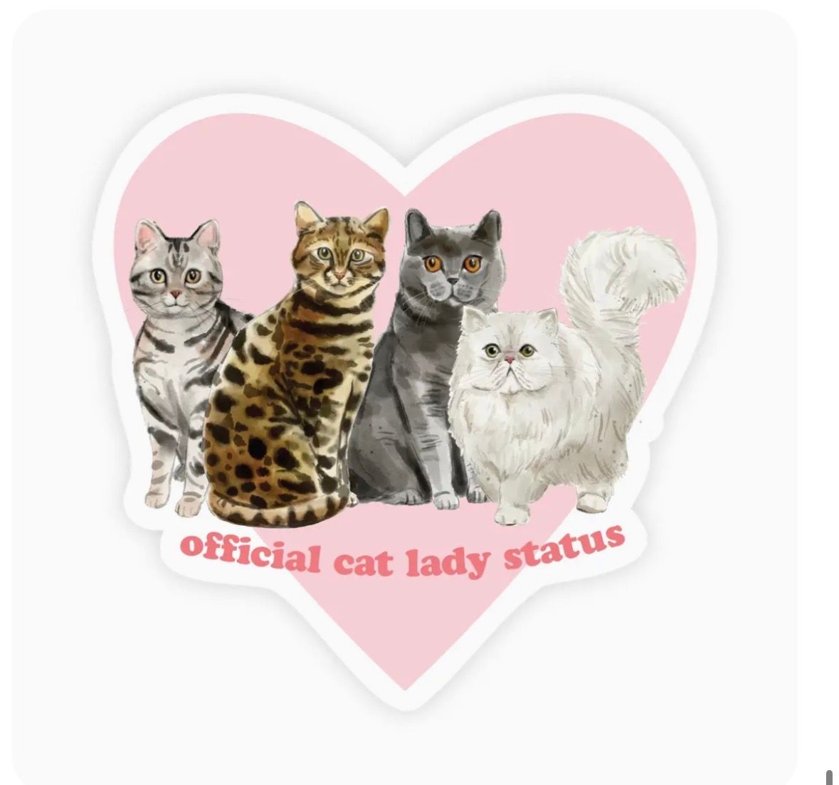 Official Cat Lady Status Sticker
