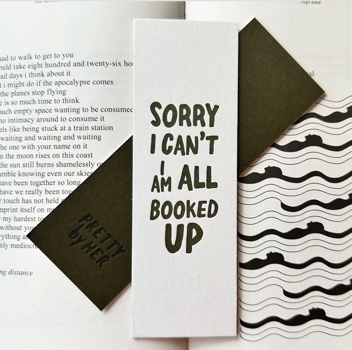 All Booked Up Letterpress Bookmark