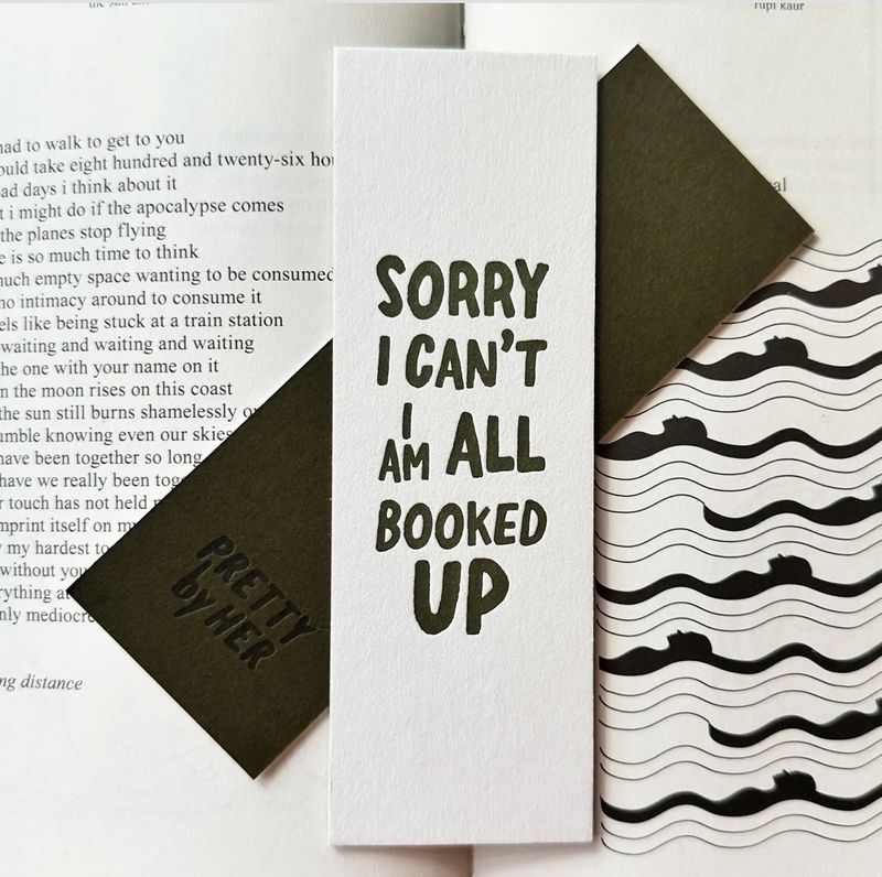 All Booked Up Letterpress Bookmark