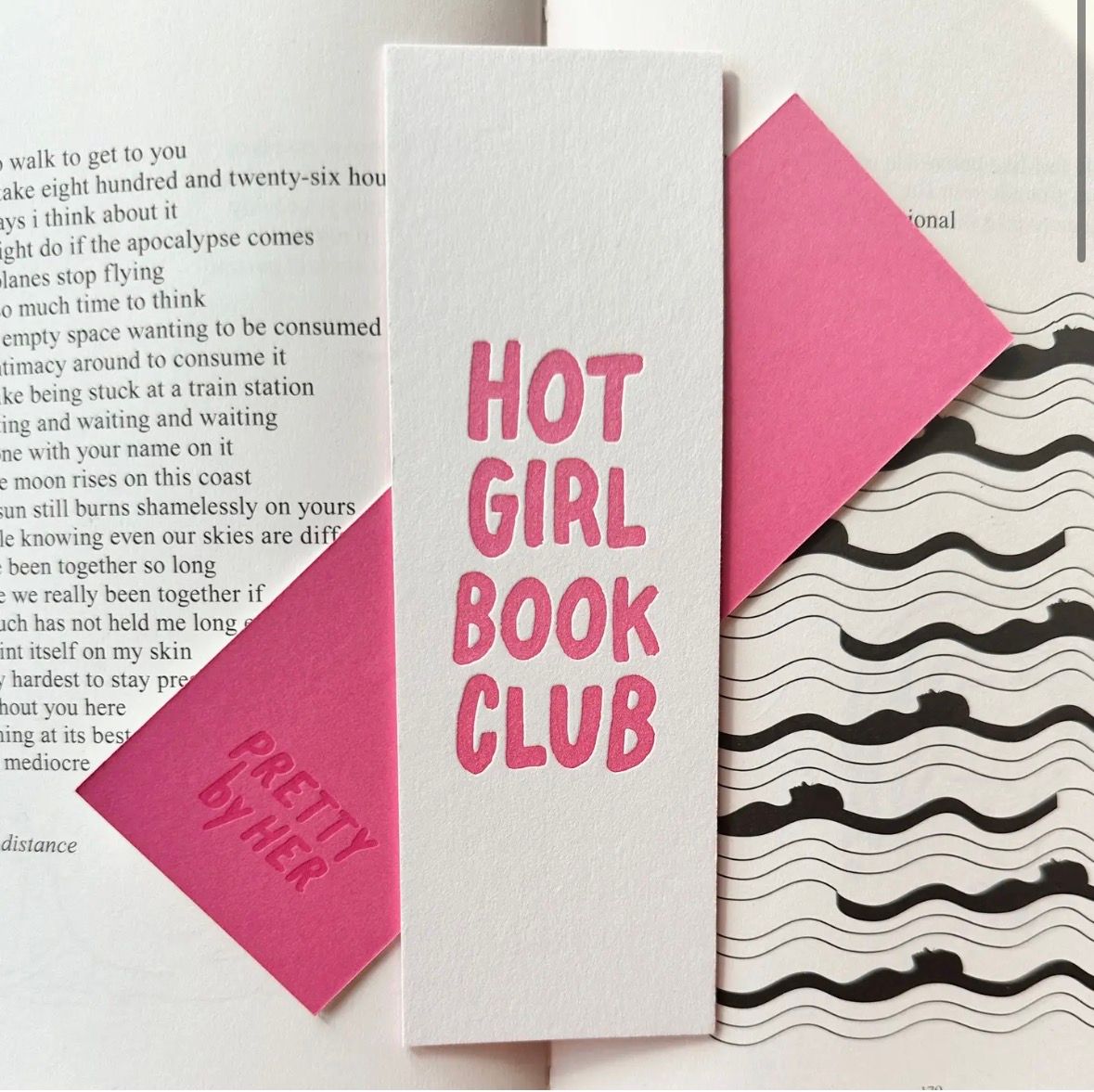 Hot Girl Book Club Letterpress Bookmark