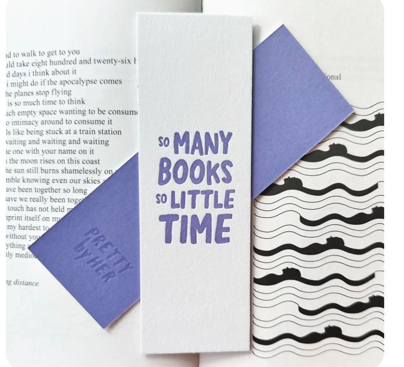 So Many Books So Little Time Letterpress Bookmark