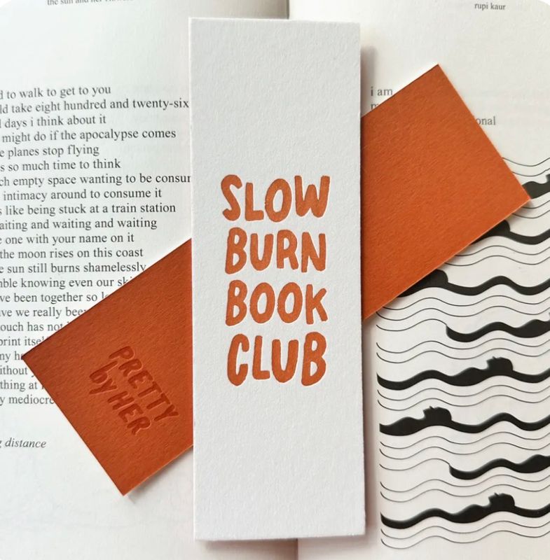 Slow Burn Book Club Letterpress Bookmark