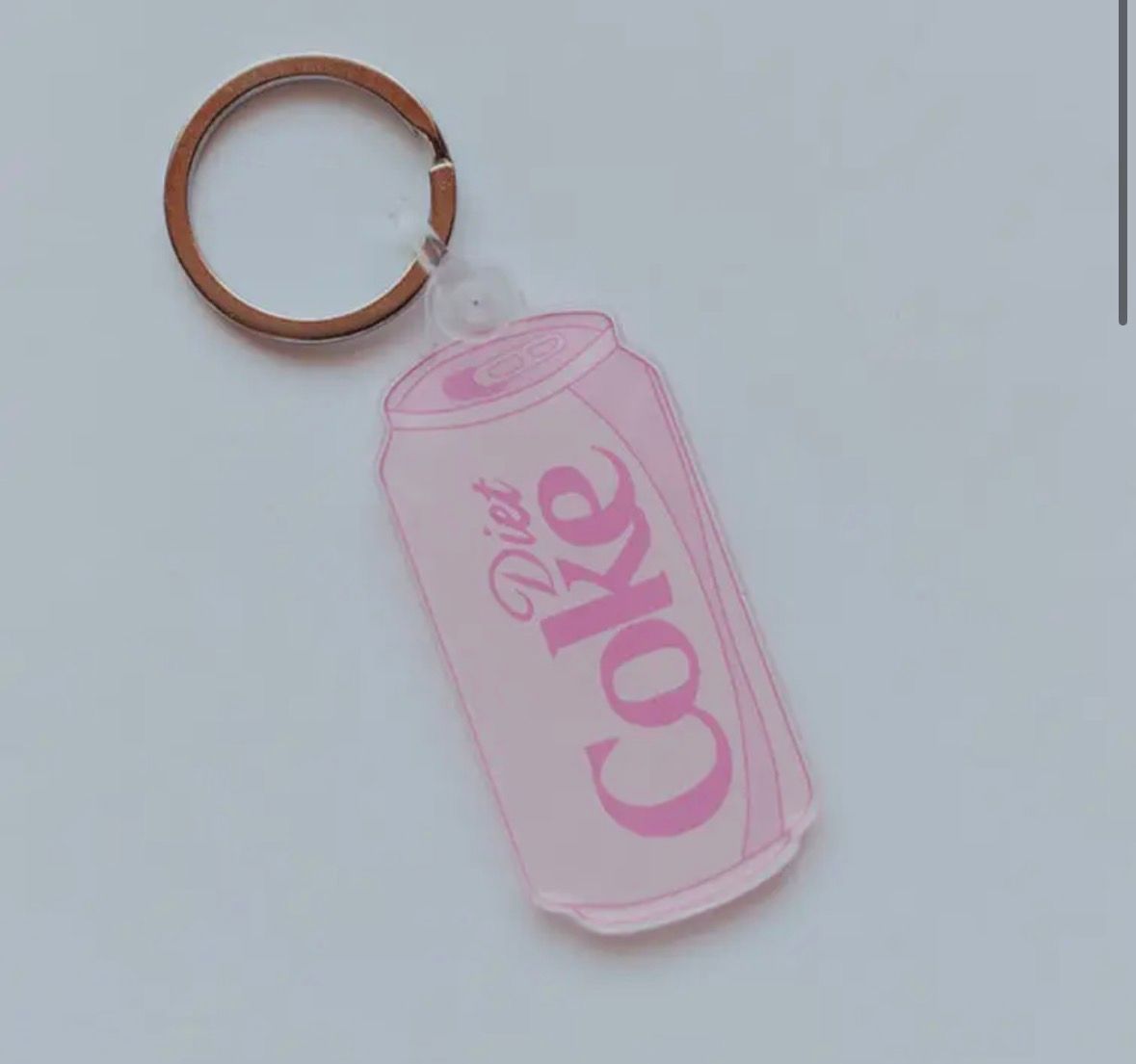 Pink Diet Coke acrylic keychain