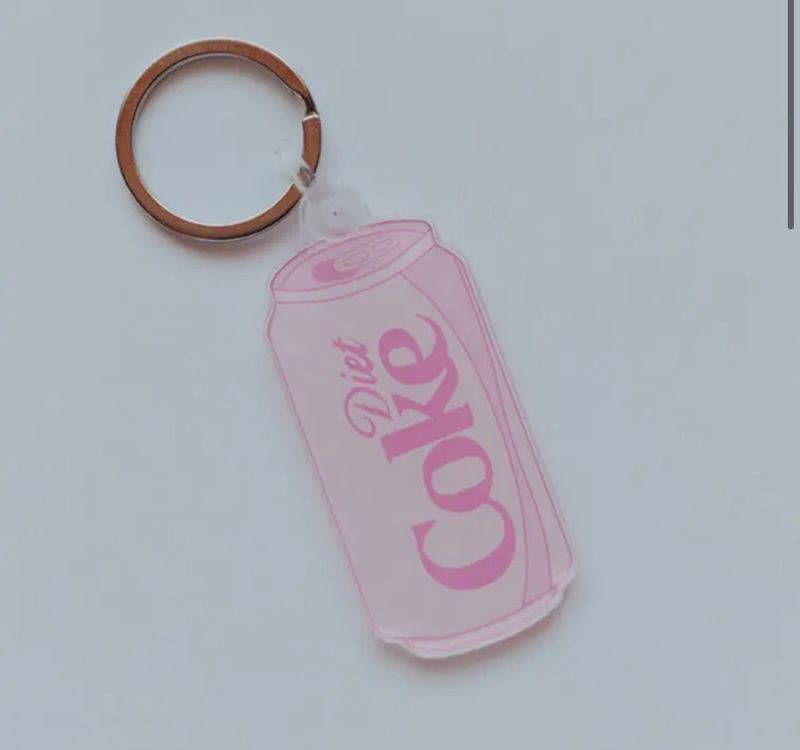 Pink Diet Coke acrylic keychain