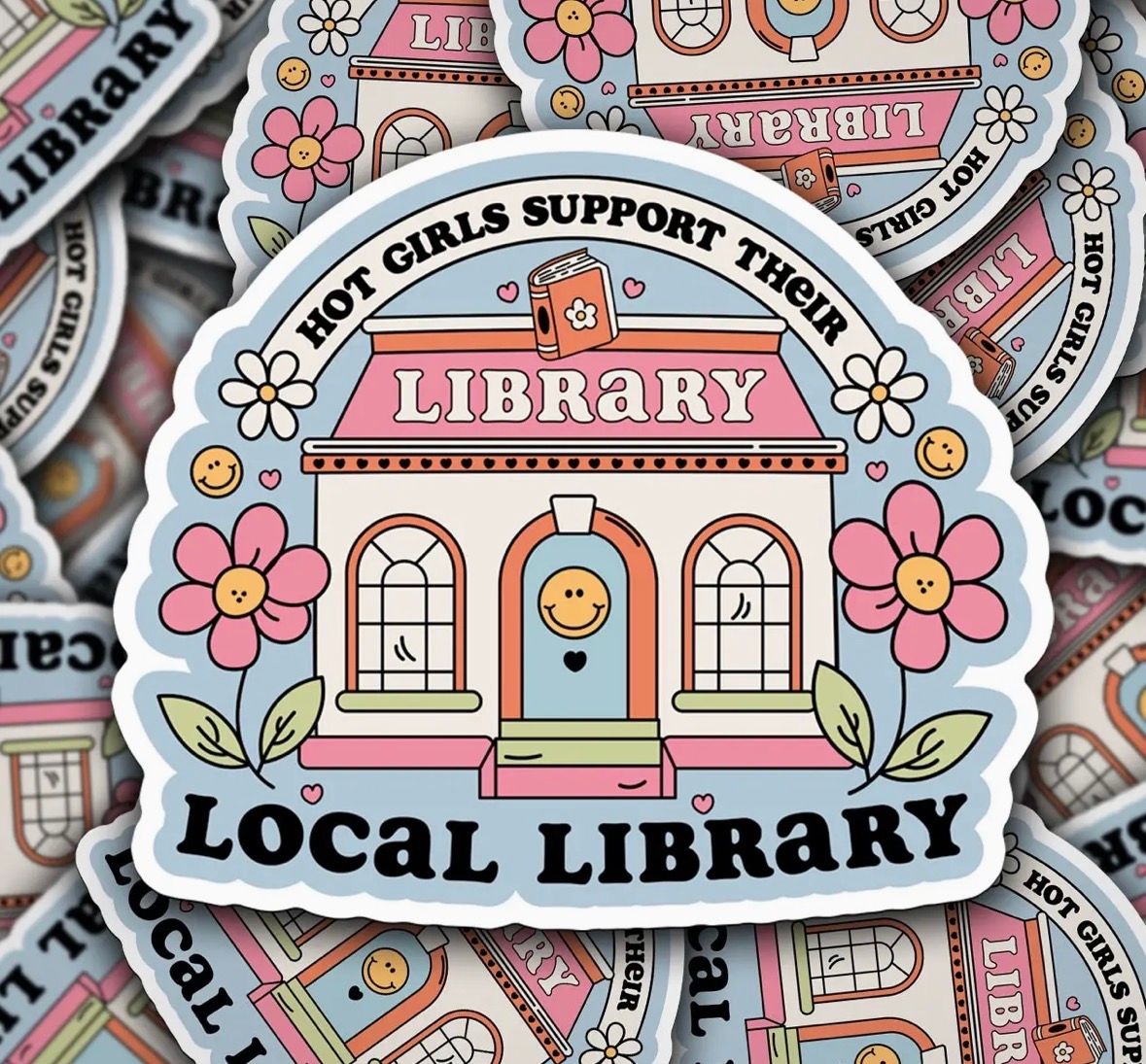 Hot girls support their local library sticker