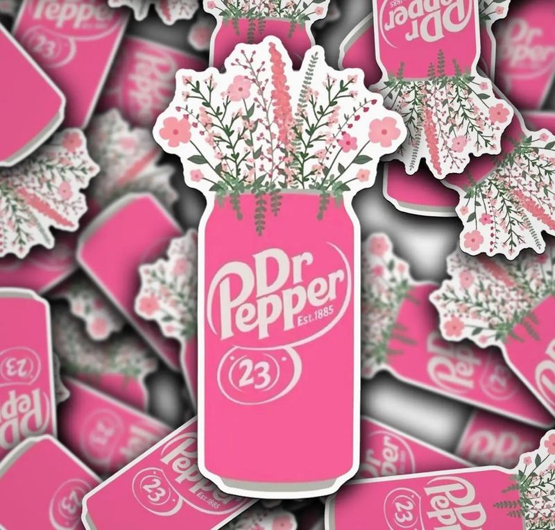 Floral Pink Dr.pepper sticker
