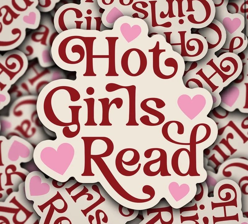 Hot girls read sticker