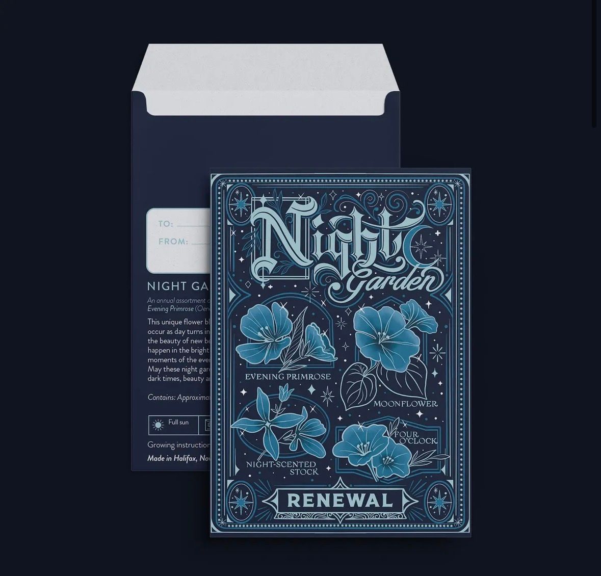 Night Garden Seed Packet