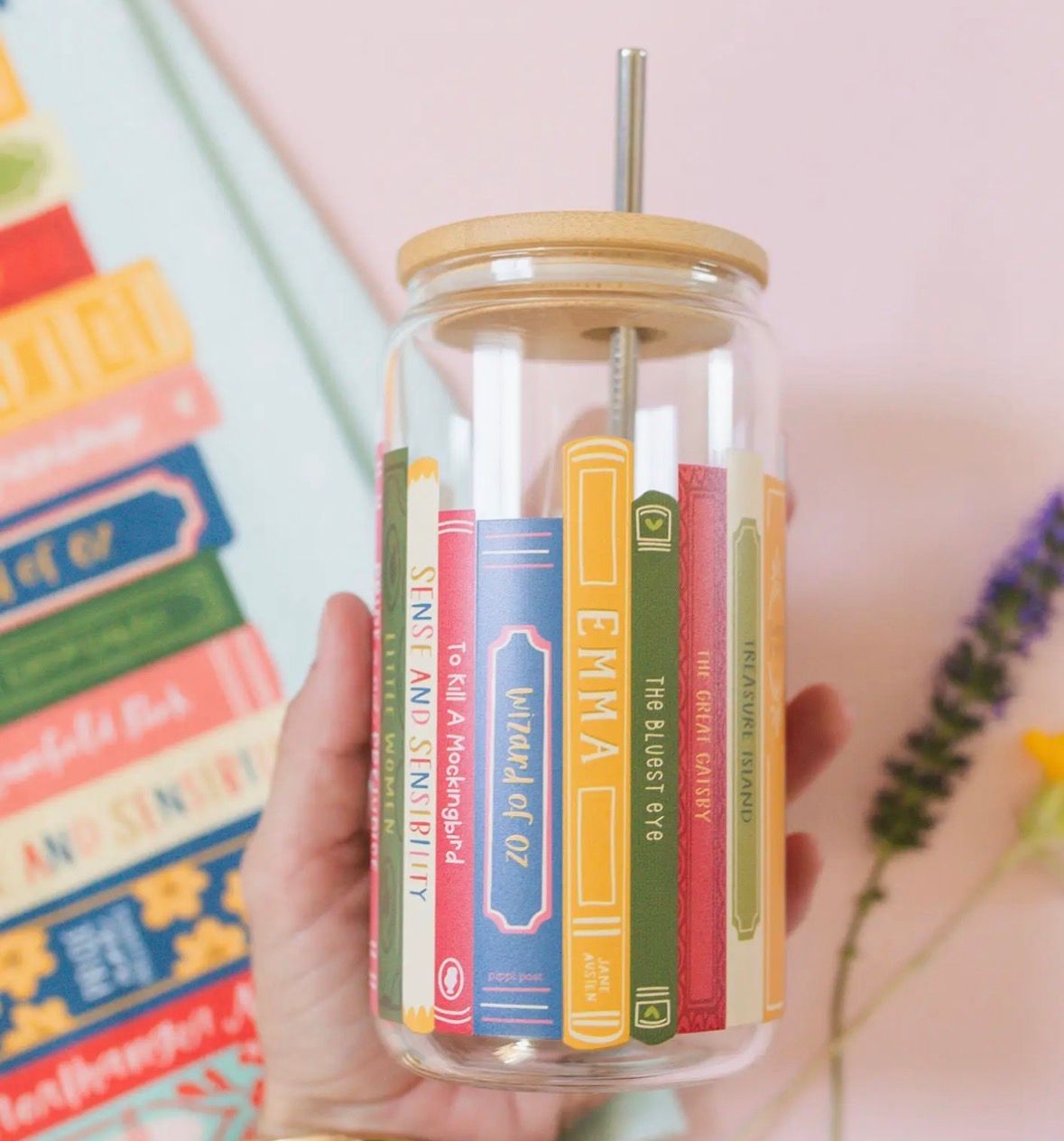 Books Glass Cup (20oz)