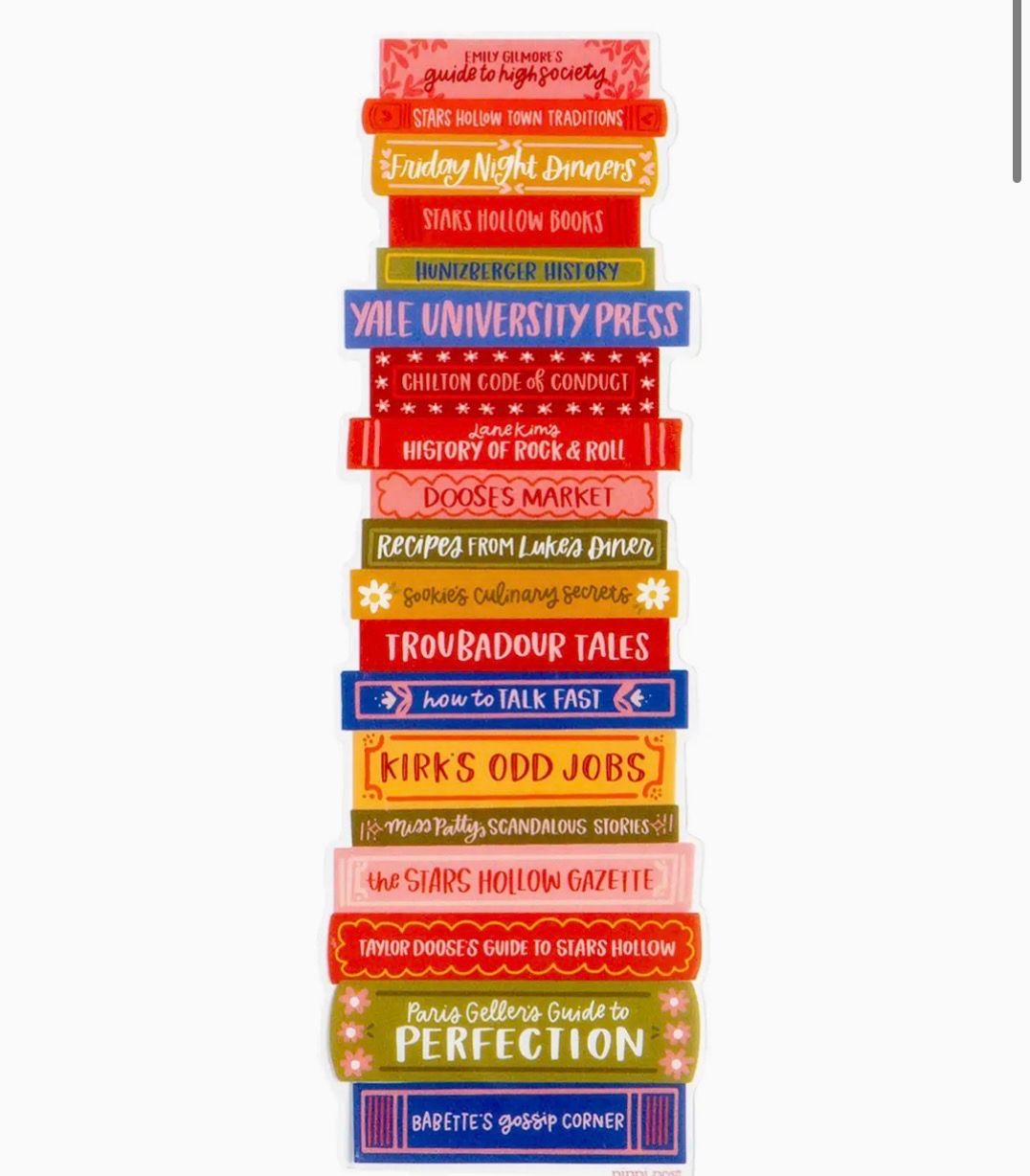 Stars Hollow Book Stack Bookmark