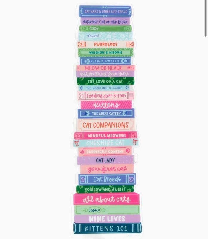 Cat Lover Book Stack Bookmark